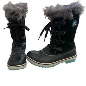 Sorel Tofino Lace-Up Winter Boots with Faux Fur – Size 7